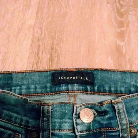 Aeropostale women's size 2 High waisted ankle jeggings holes distressed - Picture 2 of 9